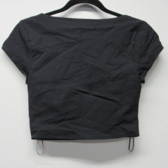 Abercrombie & Fitch Black Milkmaid Sweetheart Neckline Crop Top sz XS Eye Hook ⭐ - Picture 2 of 3